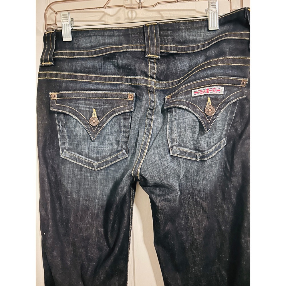 Hudson Bootcut Jeans Womens 28 Dark Wash Excellent Flap Pocket Stretch - Picture 8 of 8